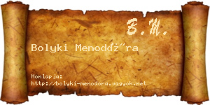 Bolyki Menodóra névjegykártya